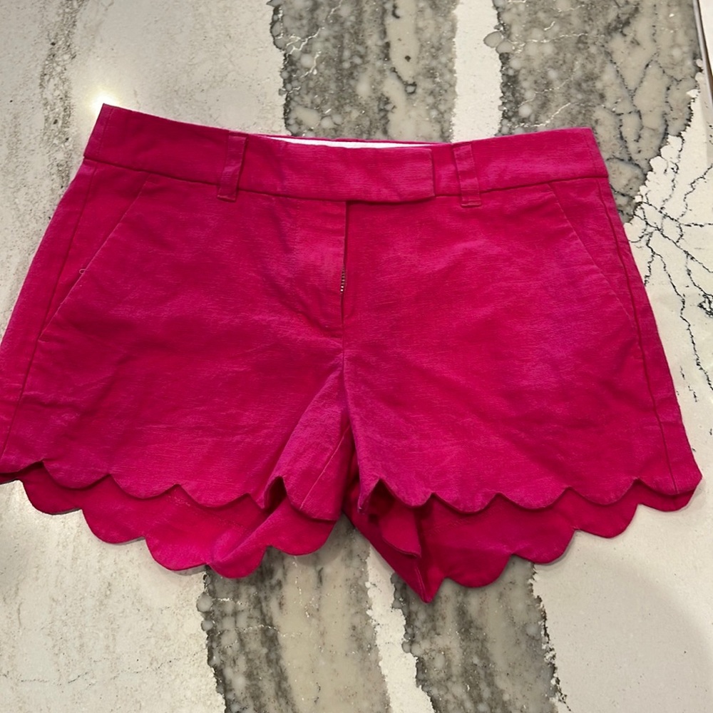 J Crew Hot pink Scalloped Shorts size 0